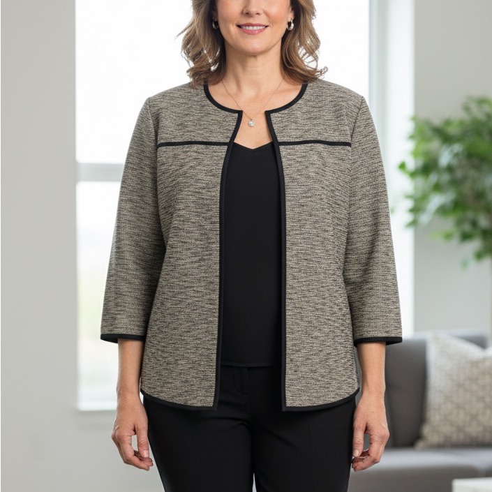 Ming Wang Metallic Thread Blazer Jacket Women's Size Large